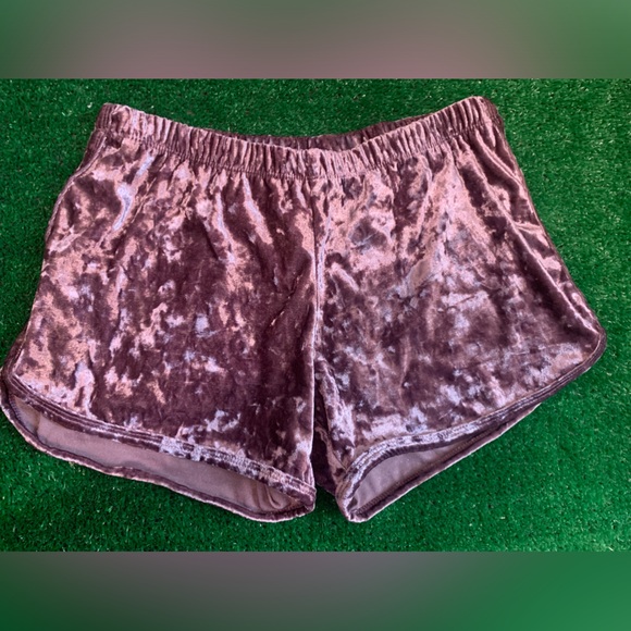 Liz and Sara lilac velvet shorts sz L euc - Picture 1 of 3